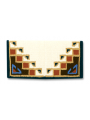 1447-2 Mayatex Blanket Pueblo 38"x34" Cream Haselnussbraun Schafbeige Navyblau