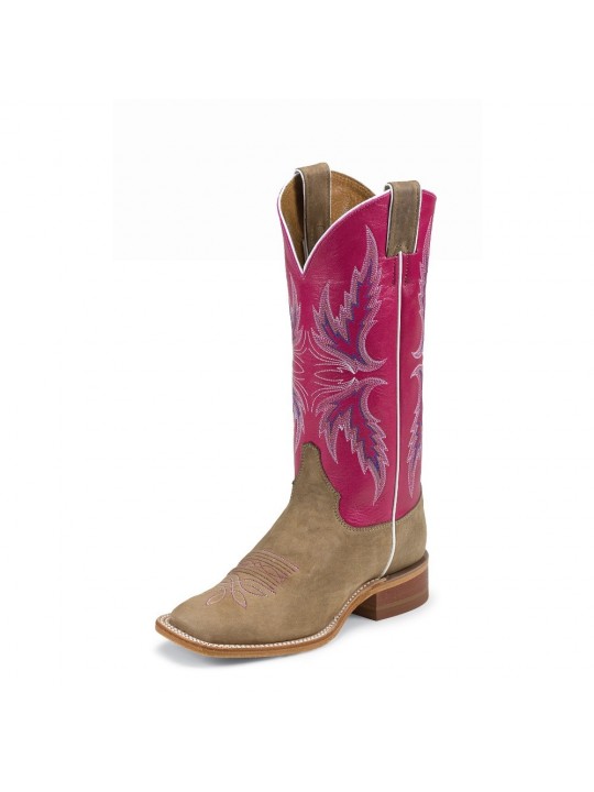 Justin Boots Women's Western Boots Tan/Pink BRL311