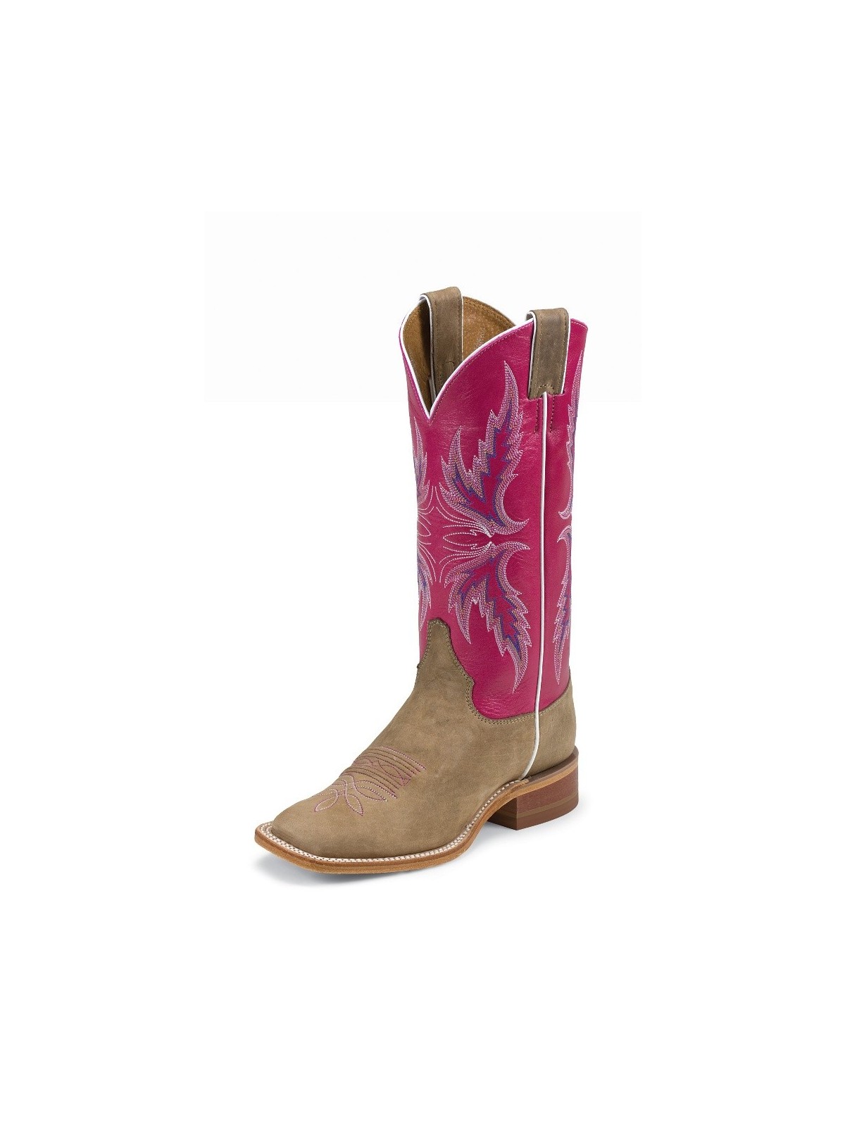 Justin Boots Damen Westernstiefel hellbraun/pink BRL311