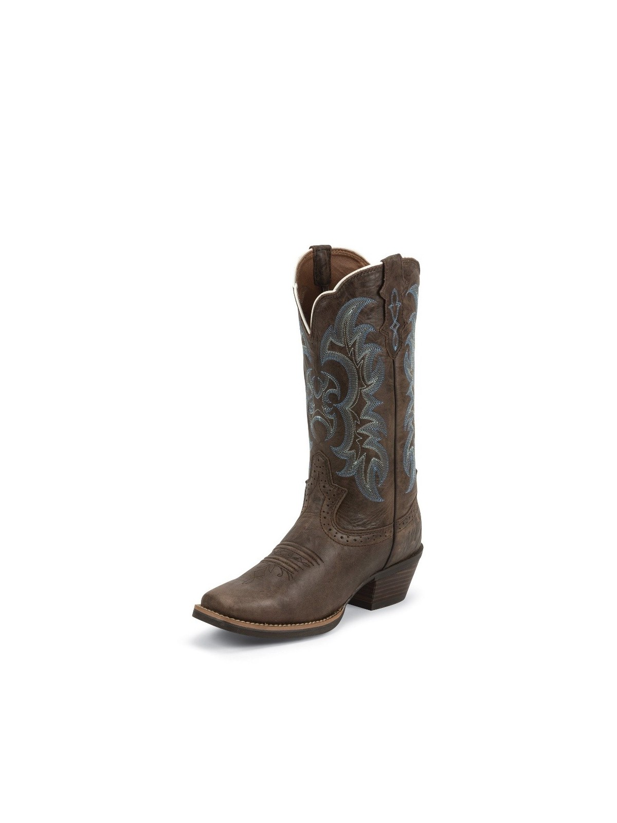 SVL7316 Justin Boots Damen Westernstiefel dunkelbraun/türkis