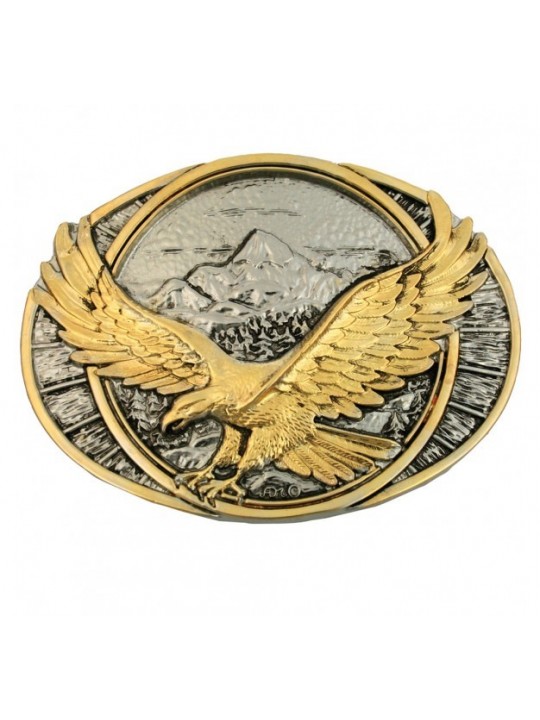 Soaring Eagle Two Tone Attitude Belt Buckle 60791P