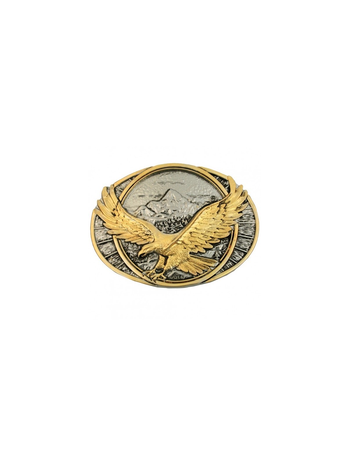 Soaring Eagle Two Tone Attitude Belt Buckle 60791P