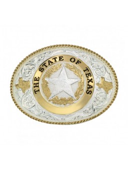State of Texas Star Seal Western Belt Buckle