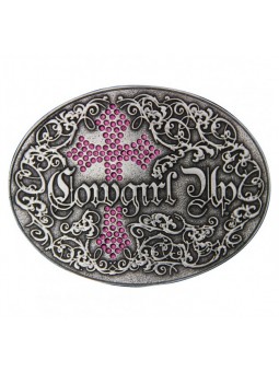 Cowgirl Up with Pink Rhinestone Cross A202RTS