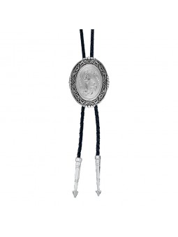 Southwestern Rancher's Bolo Tie in Antiqued Silver