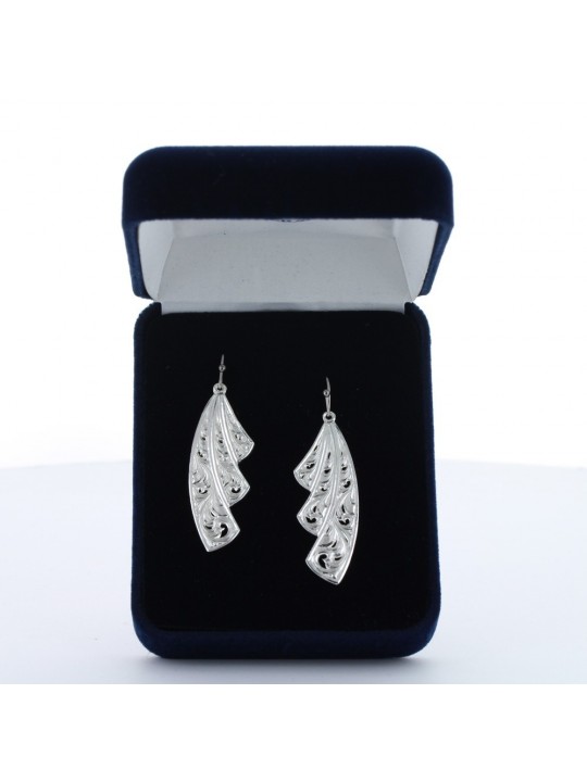 Western Lace Fan Leaf Earrings