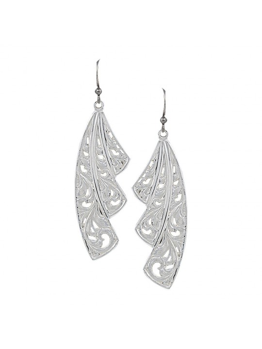 Western Lace Fan Leaf Earrings