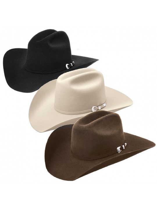 AQHA Cowboy Hat Outrider 7X Cordova Brown Silverbelly Black