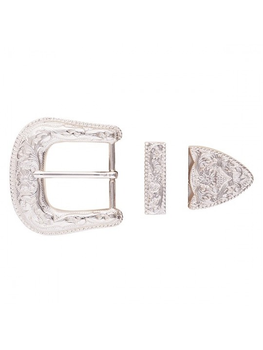 Western Floral Buckle Set Sterling Silber beschichtet