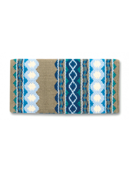 1423-1 Mayatex Western Blanket Riverland 36x34 Taupe/Teal/Ocean Blue/Show Turquoise/Plume