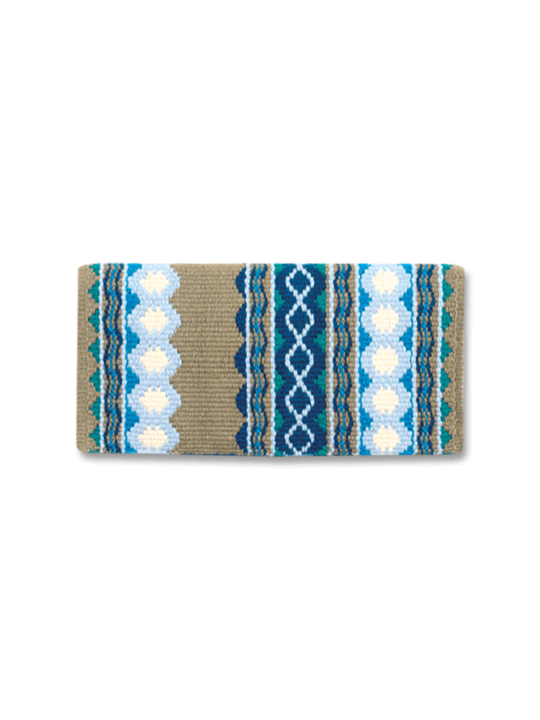 1423-1 Mayatex Western Blanket Riverland 36x34 Taupe/Teal/Ocean Blue/Show Turquoise/Plume