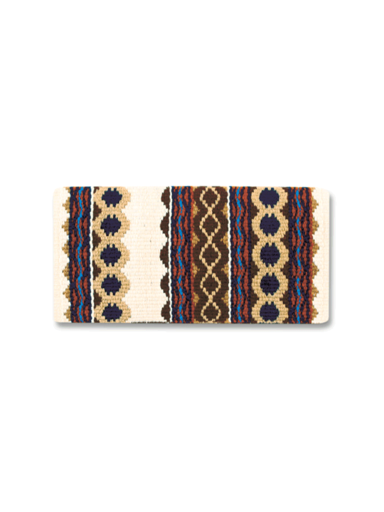 1423-3 Mayatex Western Blanket Riverland 36x34 Cream/Sheepskin/Chestnut brown/Red/Rust/Navy blue/Periwinkle blue