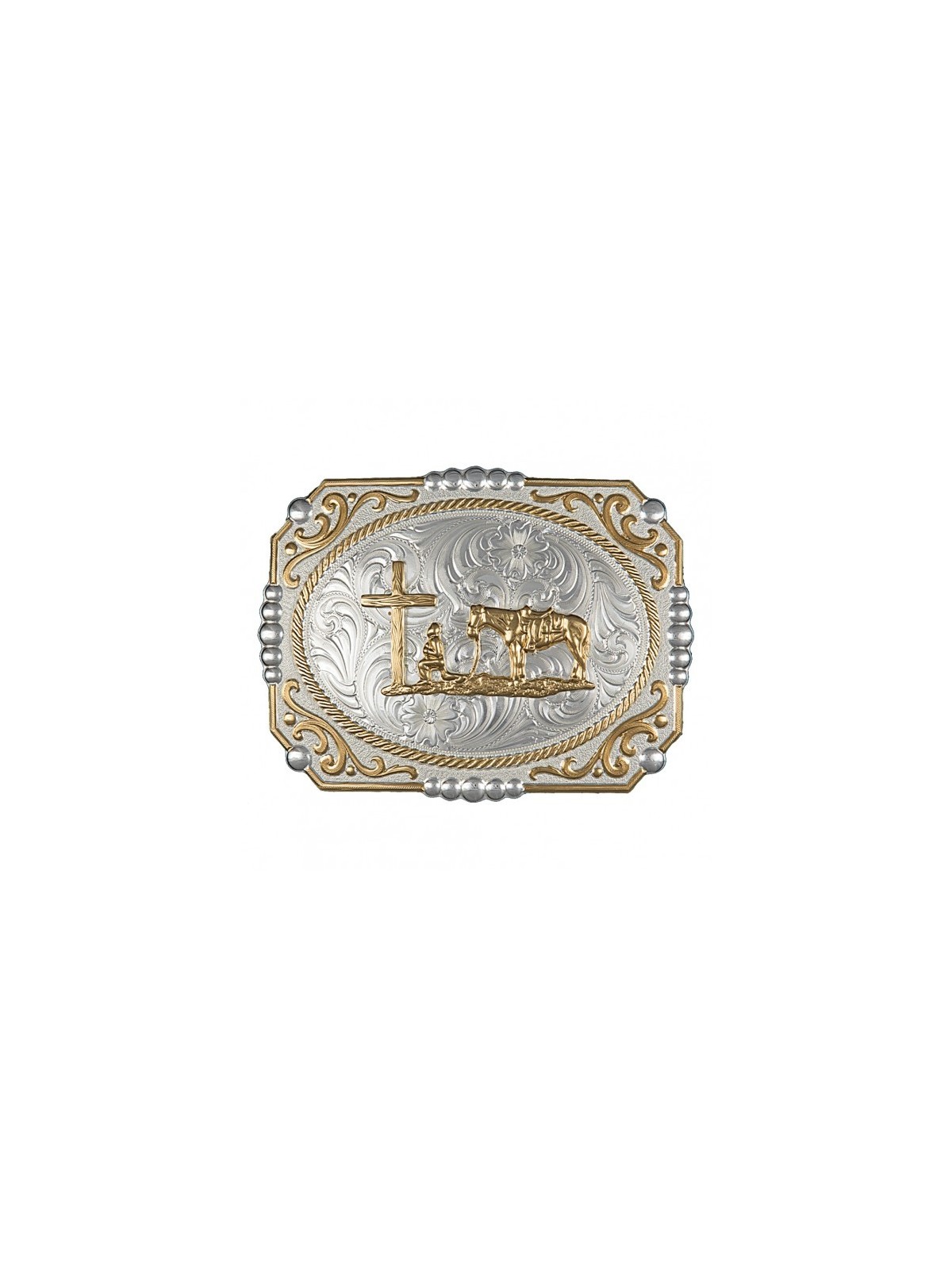 Two-tone Buckle with Cowboy 25815-731
