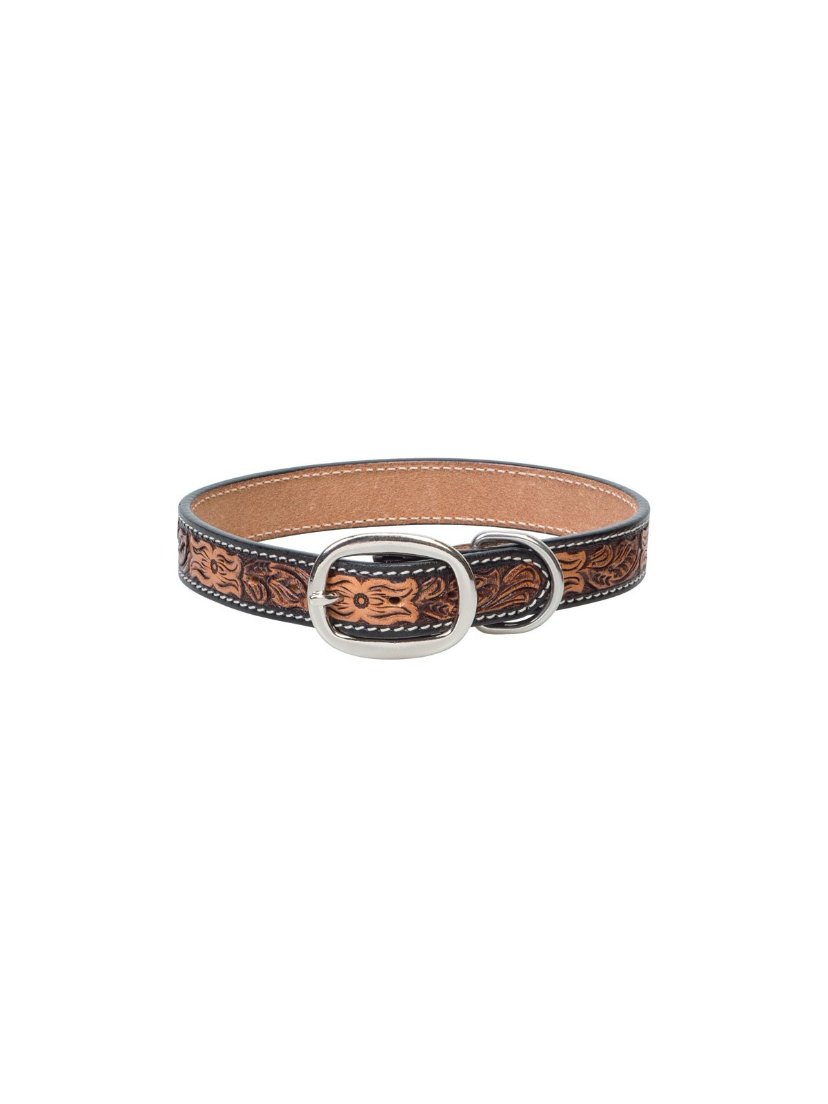 Floral Tooled Hundehalsband