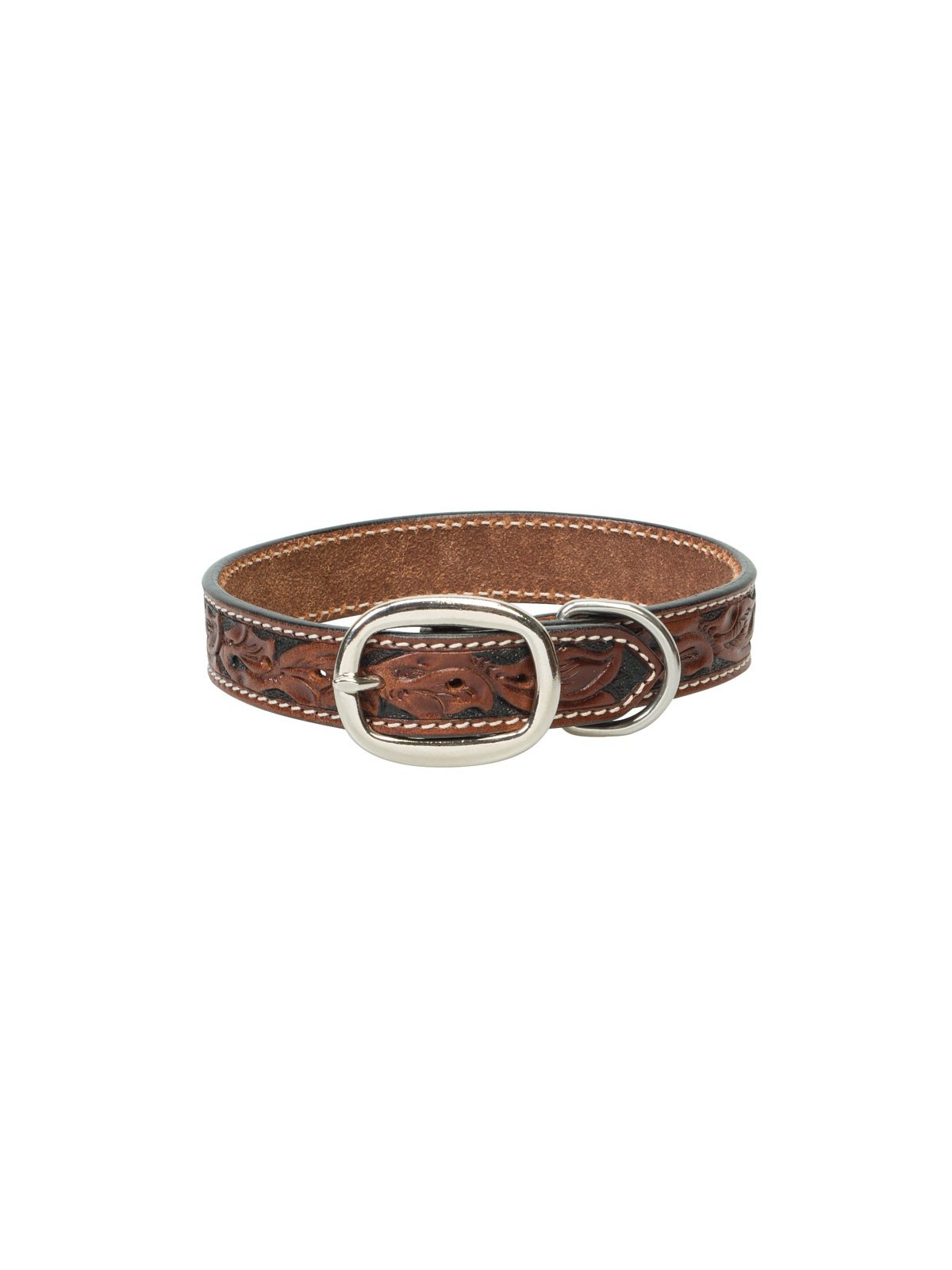 Carved Chestnut Dog Collar