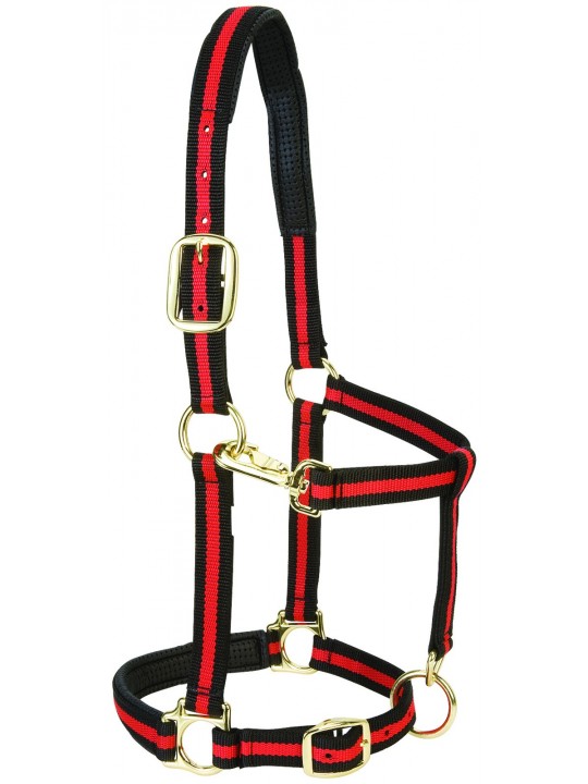 Weaver 35-7735-RD Red / Blank Padded Adjustable Chin and Throat Snap Halter