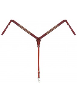 Turquoise Cross Breast Collar with Rawhide  45-0322