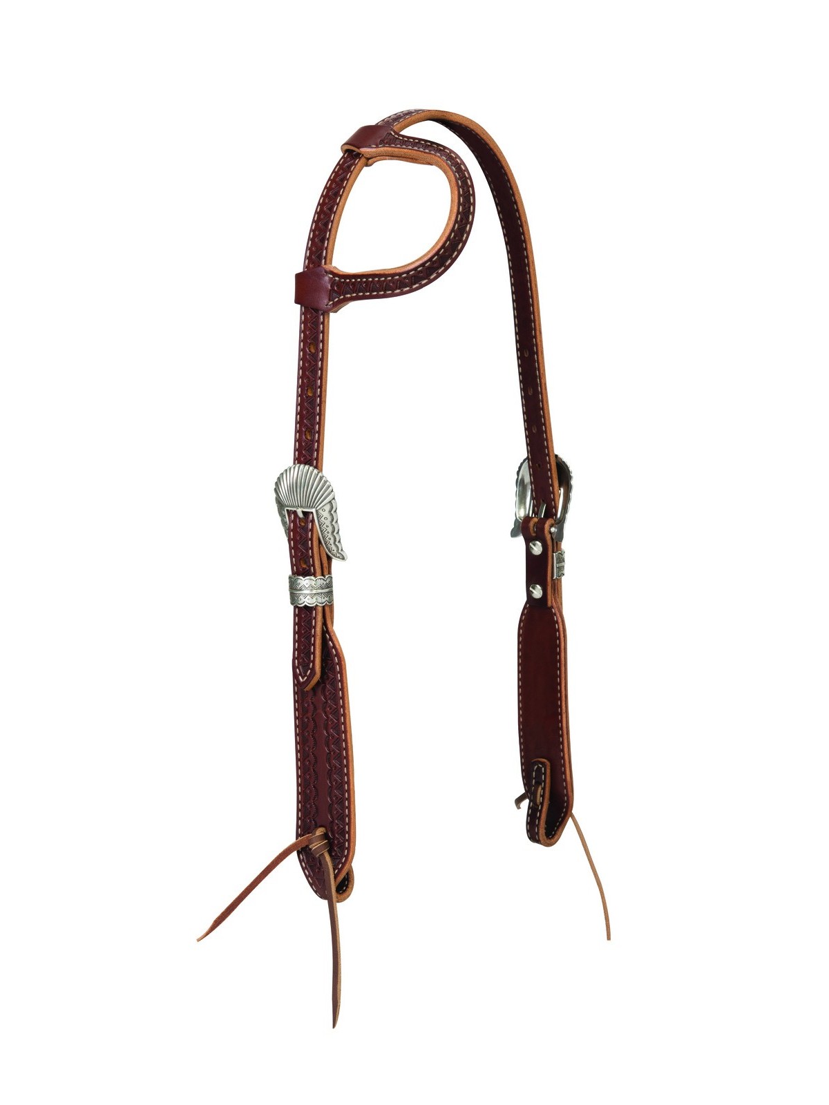 Weaver Native Tooled Western Sliding-Ear Headstall 10-0431