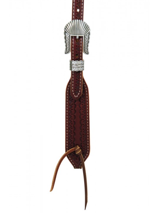 Weaver Native Tooled Western Sliding-Ear Headstall 10-0431 tooling detail