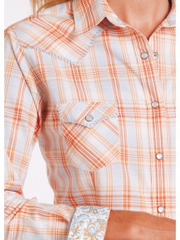 Western Shirt plaid 2197 orange