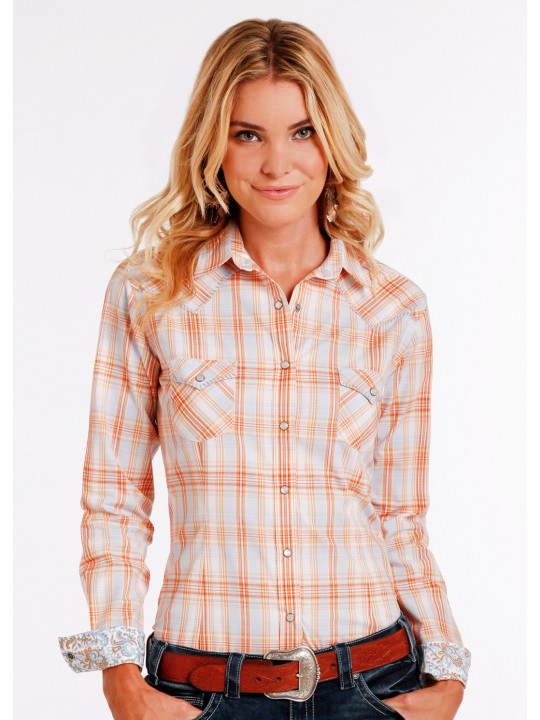 Western Shirt plaid 2197 orange