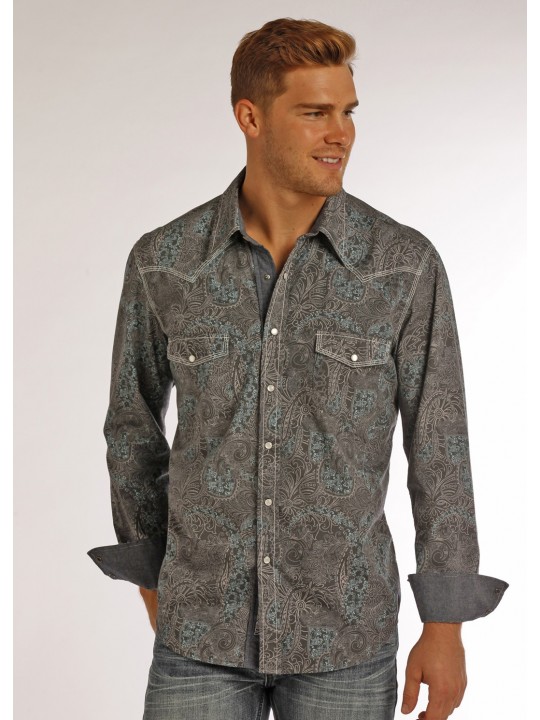 Panhandle Rock & Roll Cowboy Shirt Paisley Print B2S2071