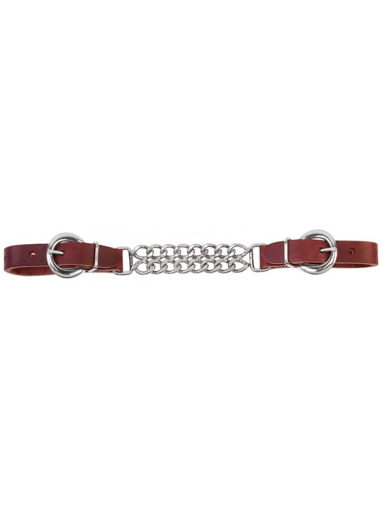 Latigo Leder Doppelkinnkette burgundy