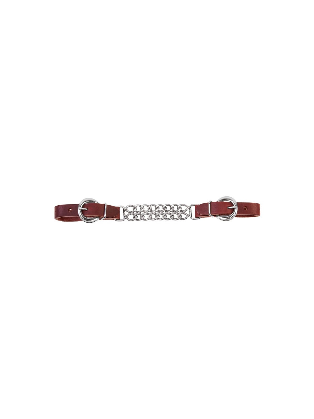 Latigo Leather Double Flat Link Chain Curb Strap burgundy