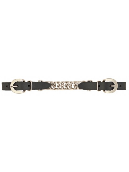 Latigo Leather Curb Strap with Chain