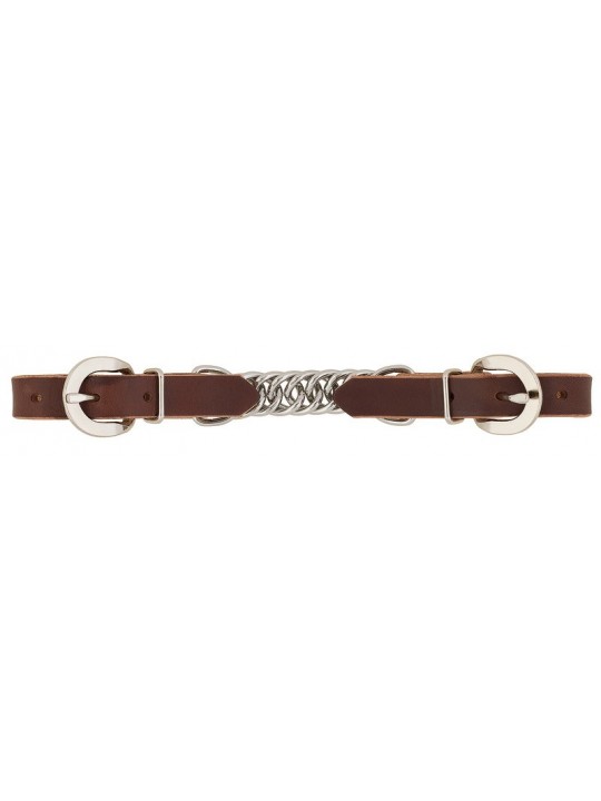 Bridle Leather Curb Strap - Short Chain