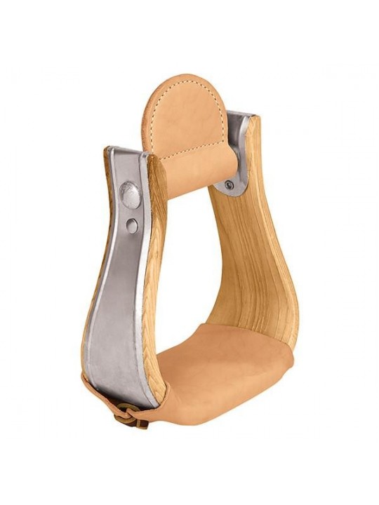 Weaver Leather Wooden Stirrups with Leather Treads, Bell 30-2976-3