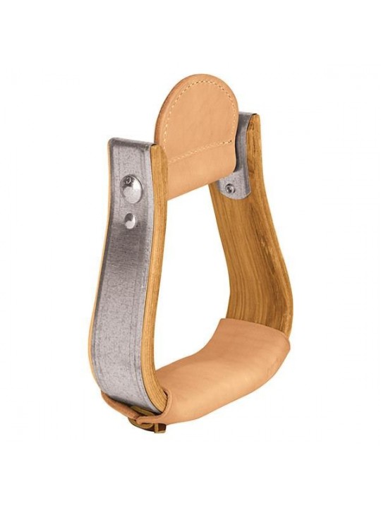 Weaver Leather Wooden Stirrups with Leather Treads, Visalia 30-2955-3