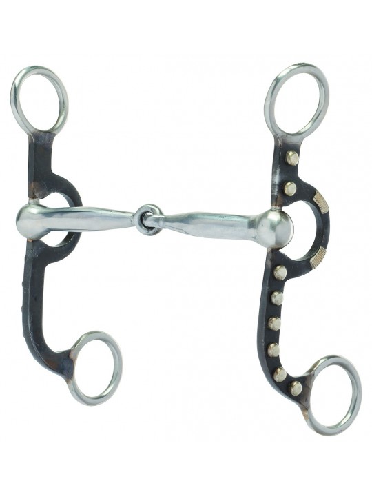 Snaffle Bit with Shanks Weaver Leather Pro Antiqued Argentine Bit Dots 25-1822