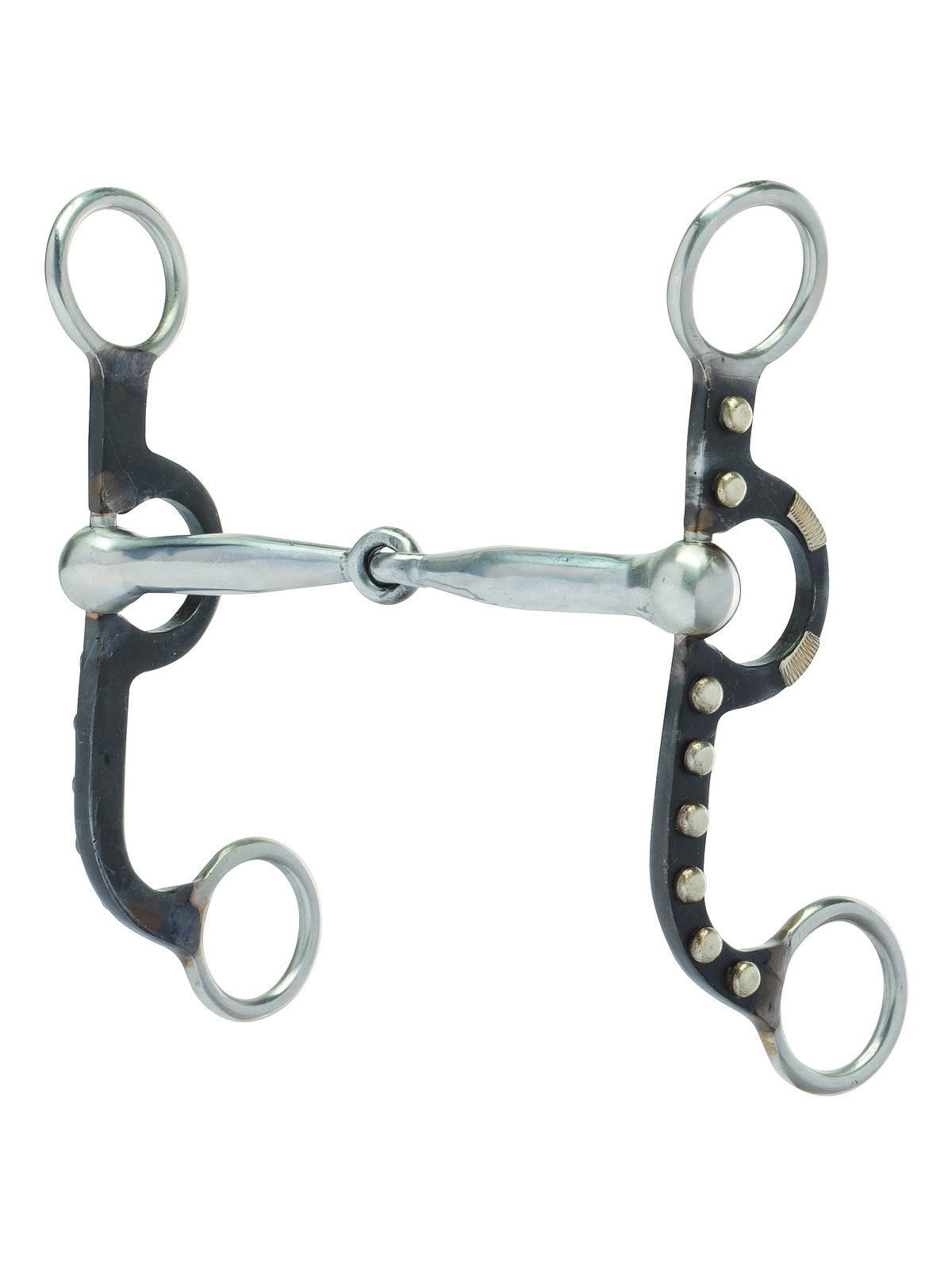 Snaffle Bit with Shanks Weaver Leather Pro Antiqued Argentine Bit Dots 25-1822