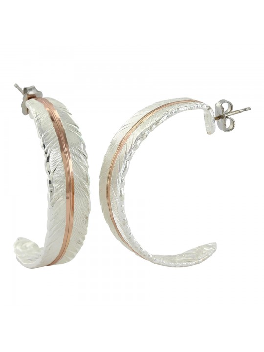 Montana Silversmiths Feather Hoop Earrings ER3430RG