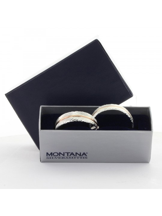 Montana Silversmiths Feather Hoop Earrings Box ER3430RG