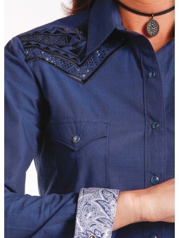 Western Shirt Navy 4248