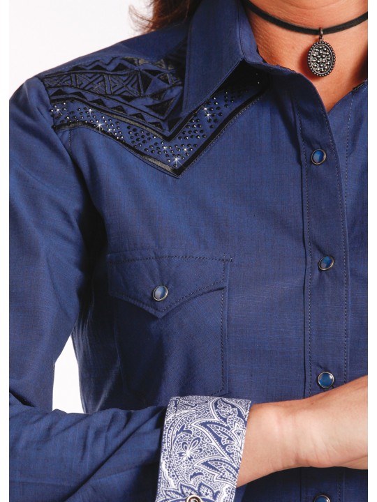 Westernbluse Navy 4248