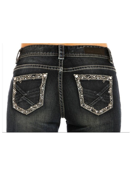 rock and roll cowgirl riding jeans