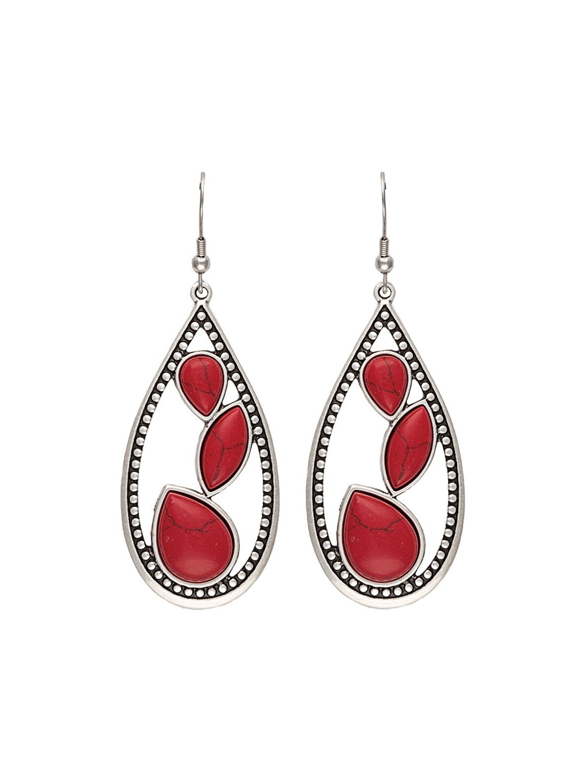 Montana Silversmiths Red Sparks Teardrop Ohrringe ER2091RR47