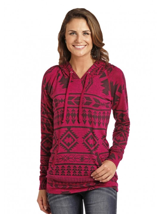 Hoodie Aztec Hot Pink