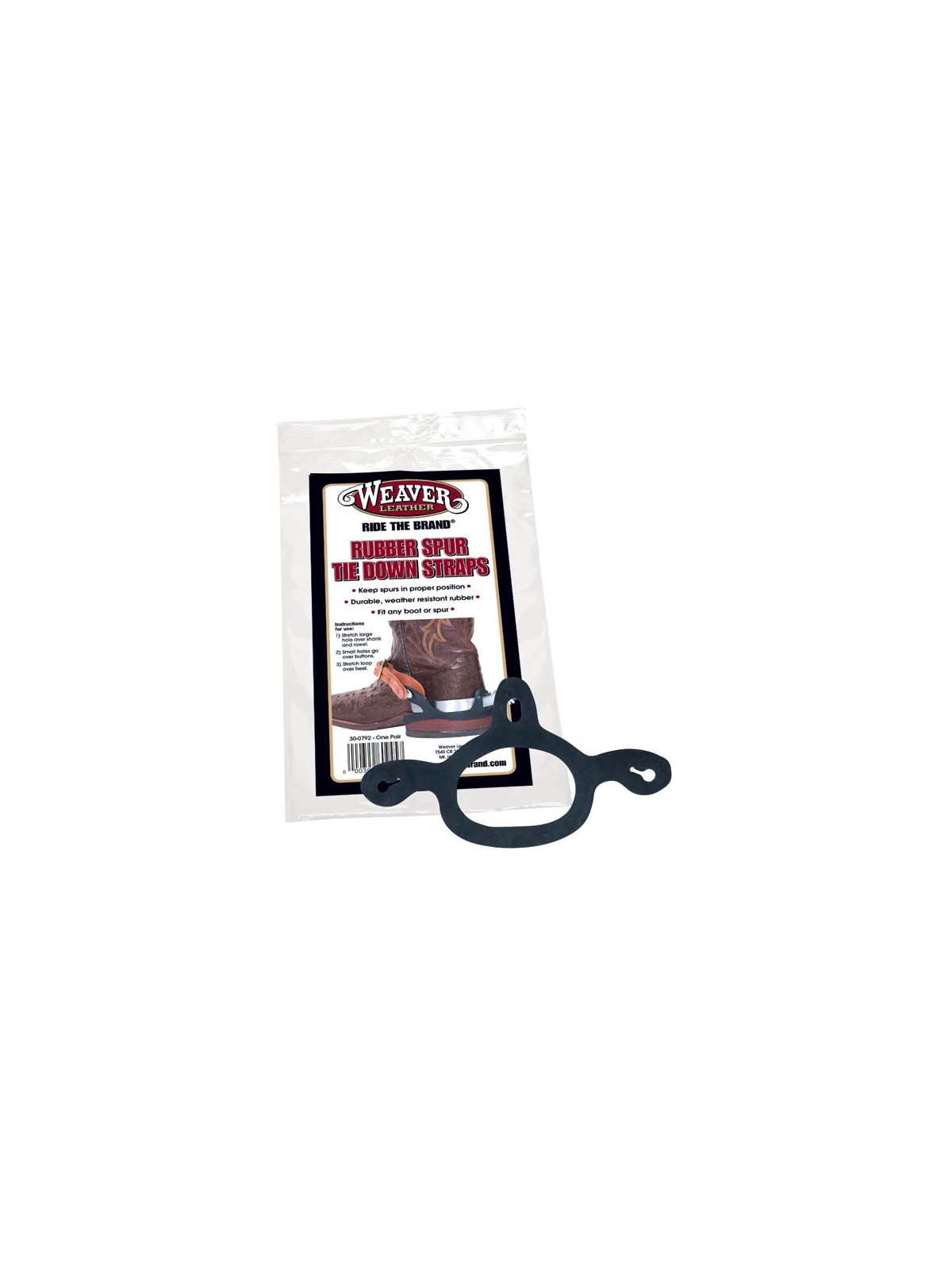 Spur Tie Down Straps - Rubber