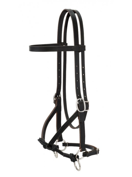 Weaver Leather Bitless Bridle - Justin Dunn - Black 10-0299