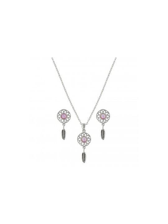 MONTANA SILVERSMITHS Dreaming in Pink Opal Jewelry Set JS3853