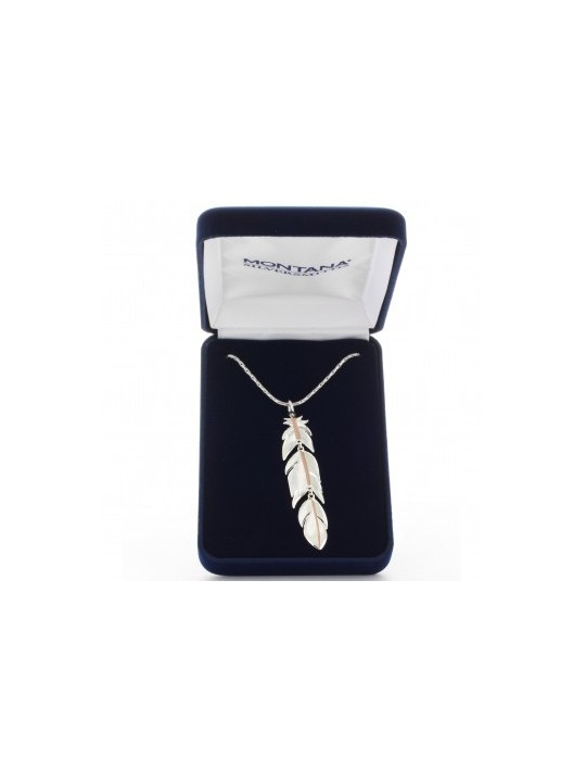MONTANA SILVERSMITHS Rose Gold Plume Feather Necklace NC1618RG