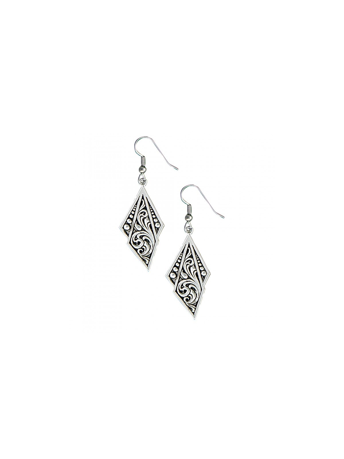 MONTANA SILVERSMITHS Western Deco Silver Jewel Dangle Earrings ER1433BK