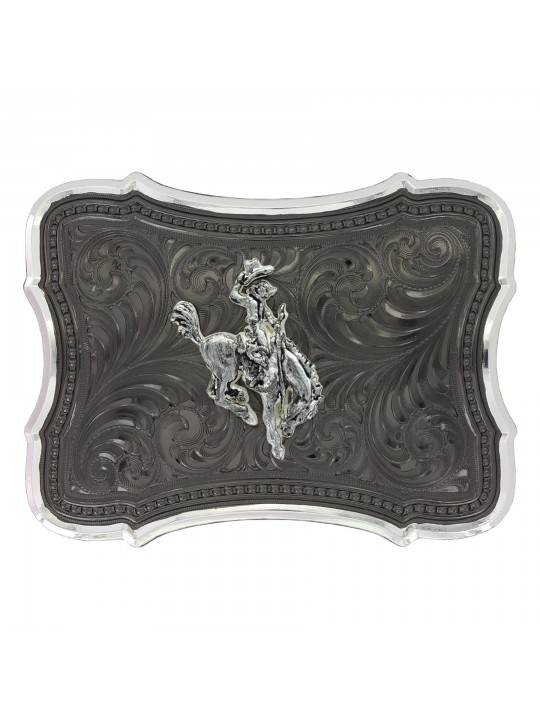 MONTANA SILVERSMITHS Gunmetal Scalloped Point with Ranch Rodeo Buckle 30910SB-593