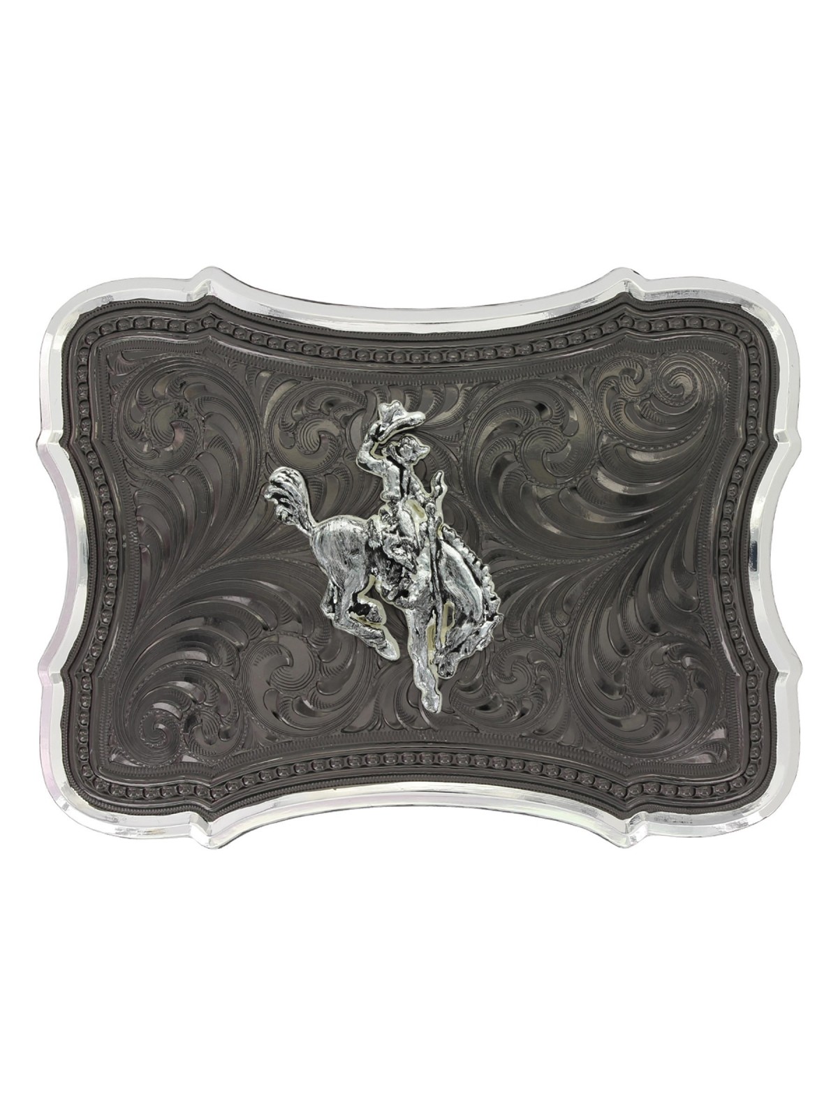 MONTANA SILVERSMTHS Gunmetal Scalloped Point with Ranch Rodeo Buckle 30910SB-593