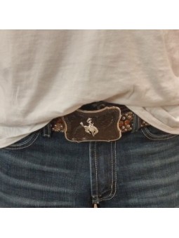 MONTANA SILVERSMITHS Gunmetal Scalloped Point with Ranch Rodeo Buckle 30910SB-593