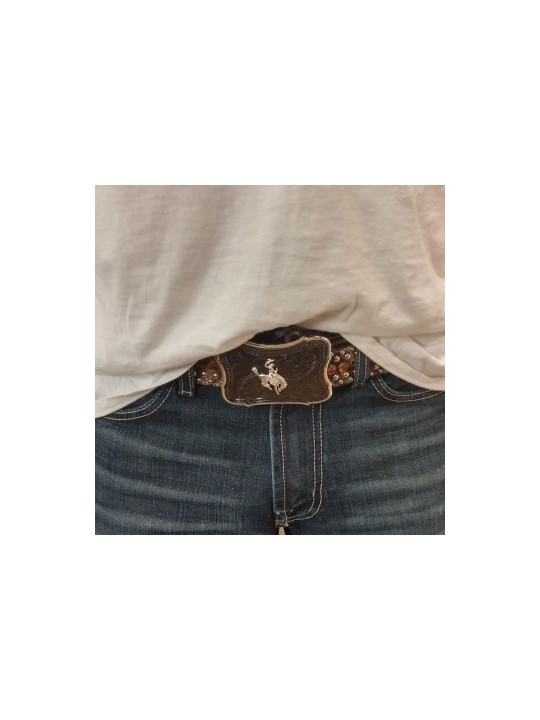 MONTANA SILVERSMTHS Gunmetal Scalloped Point with Ranch Rodeo Buckle 30910SB-593